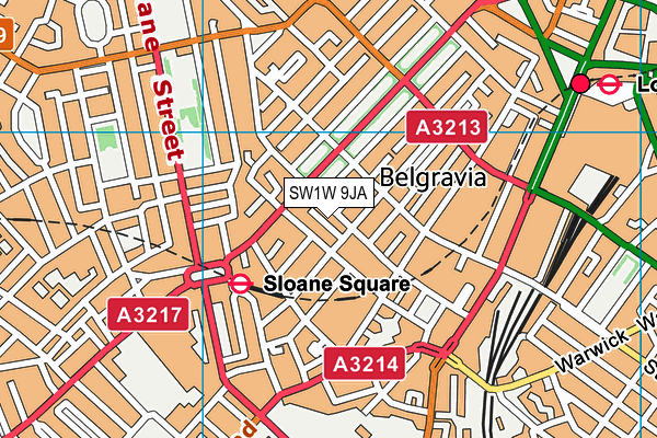 SW1W 9JA map - OS VectorMap District (Ordnance Survey) SW1W 9JA map - OS VectorMap District (Ordnance Survey)