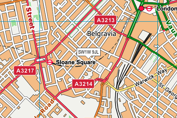 SW1W 9JL map - OS VectorMap District (Ordnance Survey) SW1W 9JL map - OS VectorMap District (Ordnance Survey)