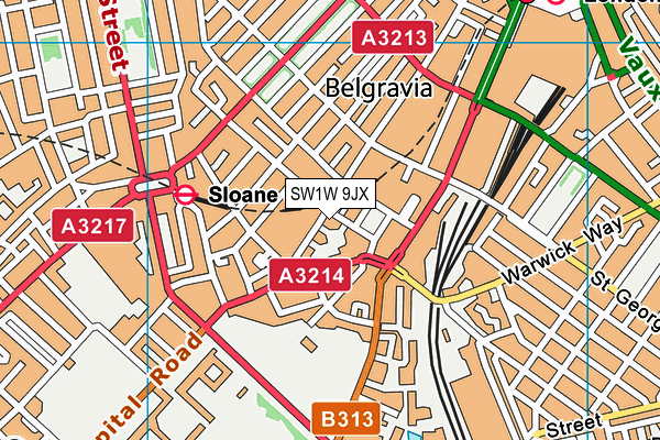 SW1W 9JX map - OS VectorMap District (Ordnance Survey) SW1W 9JX map - OS VectorMap District (Ordnance Survey)