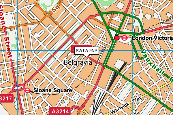 SW1W 9NP map - OS VectorMap District (Ordnance Survey) SW1W 9NP map - OS VectorMap District (Ordnance Survey)