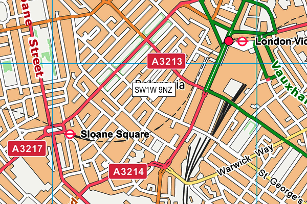 SW1W 9NZ map - OS VectorMap District (Ordnance Survey) SW1W 9NZ map - OS VectorMap District (Ordnance Survey)