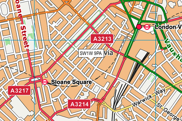 SW1W 9PA map - OS VectorMap District (Ordnance Survey) SW1W 9PA map - OS VectorMap District (Ordnance Survey)