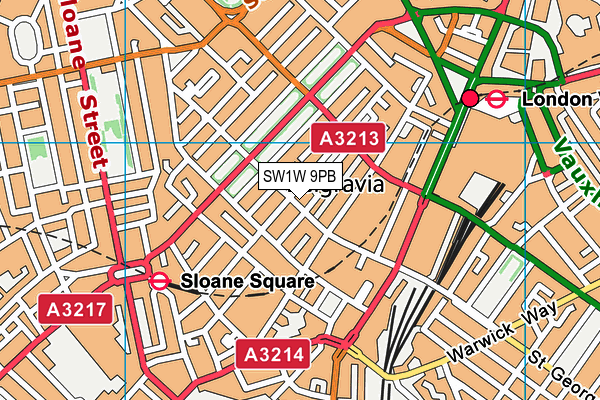 SW1W 9PB map - OS VectorMap District (Ordnance Survey) SW1W 9PB map - OS VectorMap District (Ordnance Survey)