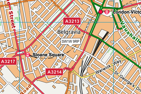 SW1W 9RP map - OS VectorMap District (Ordnance Survey) SW1W 9RP map - OS VectorMap District (Ordnance Survey)