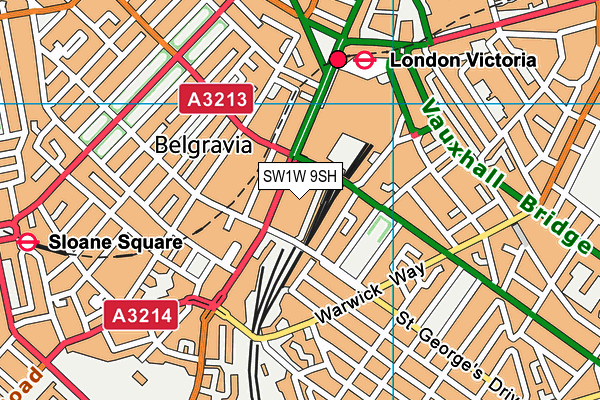 SW1W 9SH map - OS VectorMap District (Ordnance Survey) SW1W 9SH map - OS VectorMap District (Ordnance Survey)