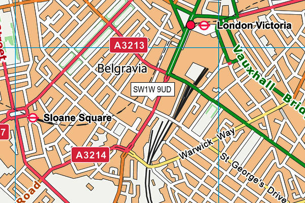 SW1W 9UD map - OS VectorMap District (Ordnance Survey) SW1W 9UD map - OS VectorMap District (Ordnance Survey)