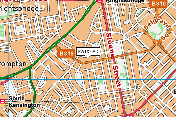 SW1X 0AD map - OS VectorMap District (Ordnance Survey) SW1X 0AD map - OS VectorMap District (Ordnance Survey)