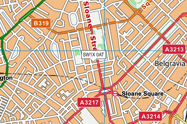 SW1X 0AT map - OS VectorMap District (Ordnance Survey) SW1X 0AT map - OS VectorMap District (Ordnance Survey)