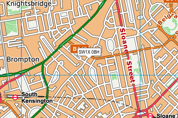 SW1X 0BH map - OS VectorMap District (Ordnance Survey) SW1X 0BH map - OS VectorMap District (Ordnance Survey)