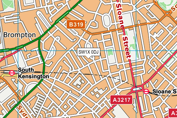 SW1X 0DJ map - OS VectorMap District (Ordnance Survey) SW1X 0DJ map - OS VectorMap District (Ordnance Survey)