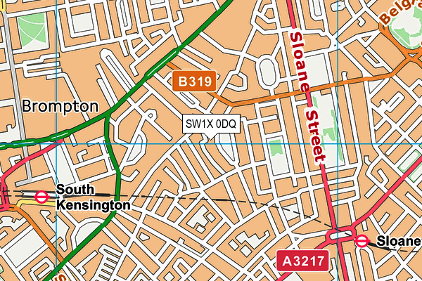 SW1X 0DQ map - OS VectorMap District (Ordnance Survey) SW1X 0DQ map - OS VectorMap District (Ordnance Survey)