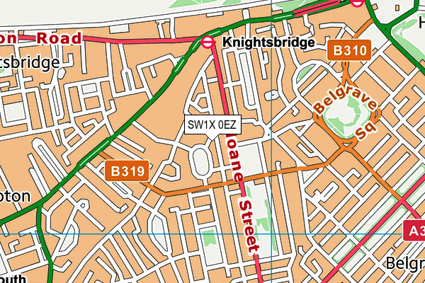 SW1X 0EZ map - OS VectorMap District (Ordnance Survey) SW1X 0EZ map - OS VectorMap District (Ordnance Survey)