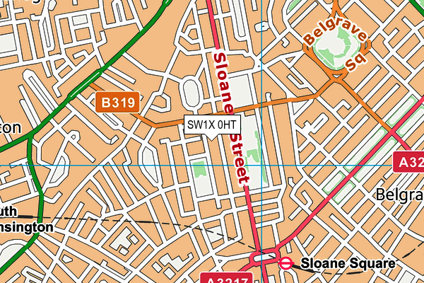 SW1X 0HT map - OS VectorMap District (Ordnance Survey) SW1X 0HT map - OS VectorMap District (Ordnance Survey)