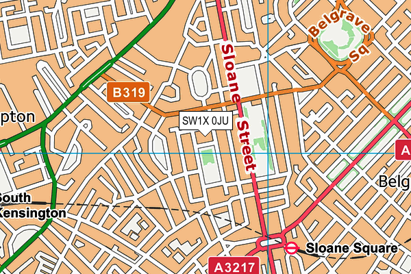 SW1X 0JU map - OS VectorMap District (Ordnance Survey) SW1X 0JU map - OS VectorMap District (Ordnance Survey)