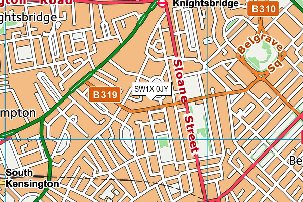 SW1X 0JY map - OS VectorMap District (Ordnance Survey) SW1X 0JY map - OS VectorMap District (Ordnance Survey)
