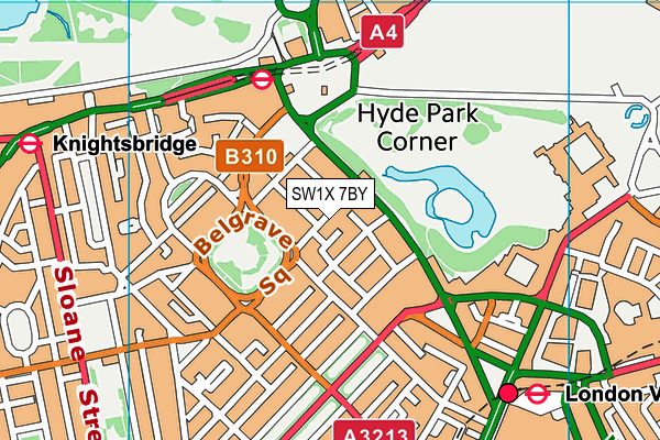 SW1X 7BY map - OS VectorMap District (Ordnance Survey) SW1X 7BY map - OS VectorMap District (Ordnance Survey)