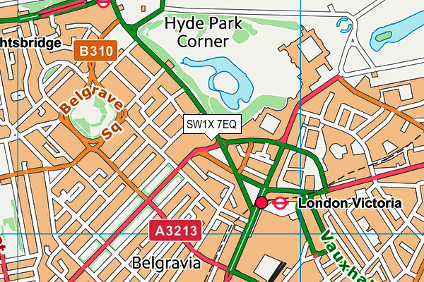 SW1X 7EQ map - OS VectorMap District (Ordnance Survey) SW1X 7EQ map - OS VectorMap District (Ordnance Survey)