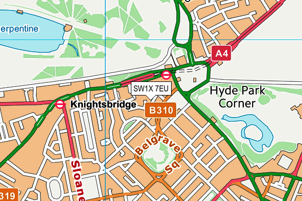 SW1X 7EU map - OS VectorMap District (Ordnance Survey) SW1X 7EU map - OS VectorMap District (Ordnance Survey)