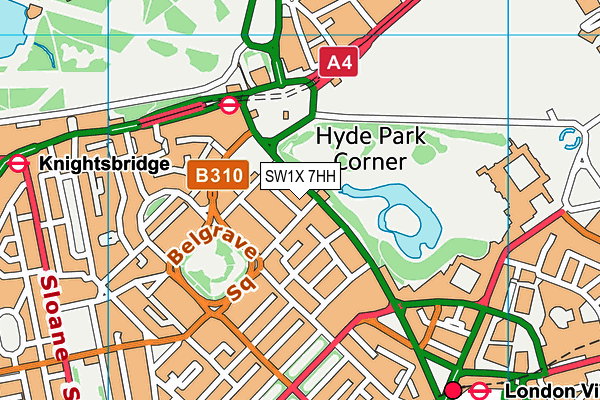 SW1X 7HH map - OS VectorMap District (Ordnance Survey) SW1X 7HH map - OS VectorMap District (Ordnance Survey)
