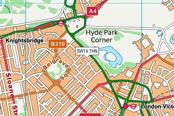 SW1X 7HN map - OS VectorMap District (Ordnance Survey)