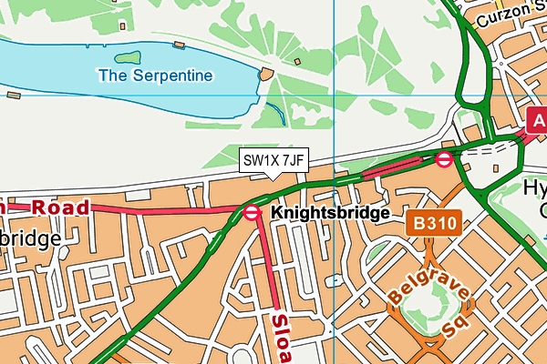SW1X 7JF map - OS VectorMap District (Ordnance Survey) SW1X 7JF map - OS VectorMap District (Ordnance Survey)