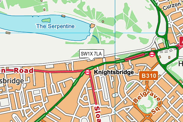 SW1X 7LA map - OS VectorMap District (Ordnance Survey) SW1X 7LA map - OS VectorMap District (Ordnance Survey)