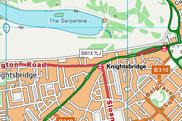 SW1X 7LJ map - OS VectorMap District (Ordnance Survey) SW1X 7LJ map - OS VectorMap District (Ordnance Survey)