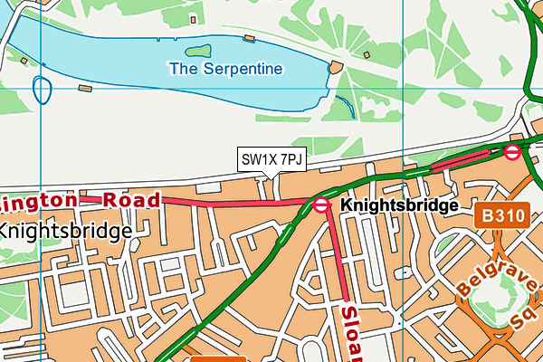 SW1X 7PJ map - OS VectorMap District (Ordnance Survey) SW1X 7PJ map - OS VectorMap District (Ordnance Survey)