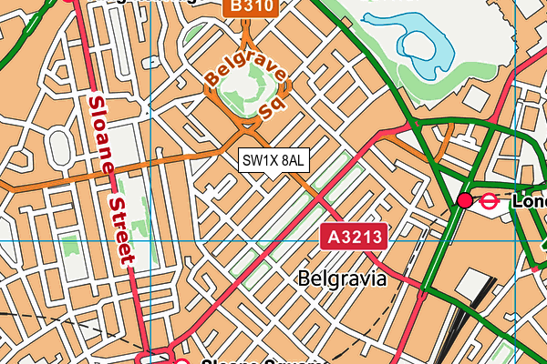 SW1X 8AL map - OS VectorMap District (Ordnance Survey)