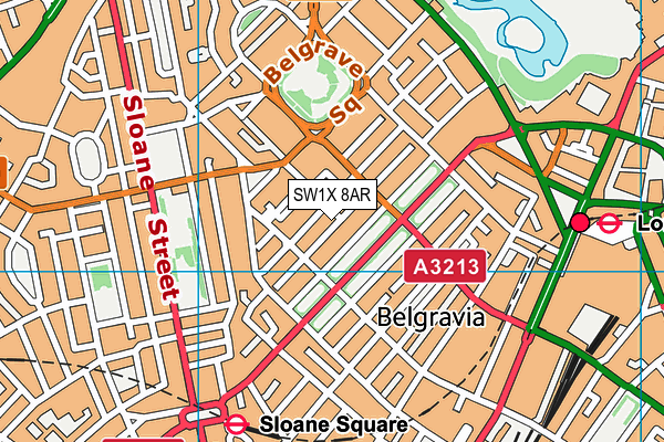 SW1X 8AR map - OS VectorMap District (Ordnance Survey) SW1X 8AR map - OS VectorMap District (Ordnance Survey)