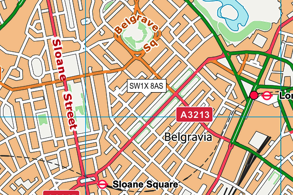 SW1X 8AS map - OS VectorMap District (Ordnance Survey) SW1X 8AS map - OS VectorMap District (Ordnance Survey)