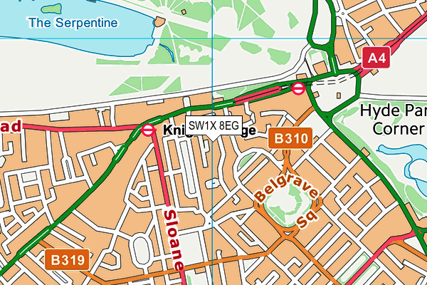 SW1X 8EG map - OS VectorMap District (Ordnance Survey) SW1X 8EG map - OS VectorMap District (Ordnance Survey)