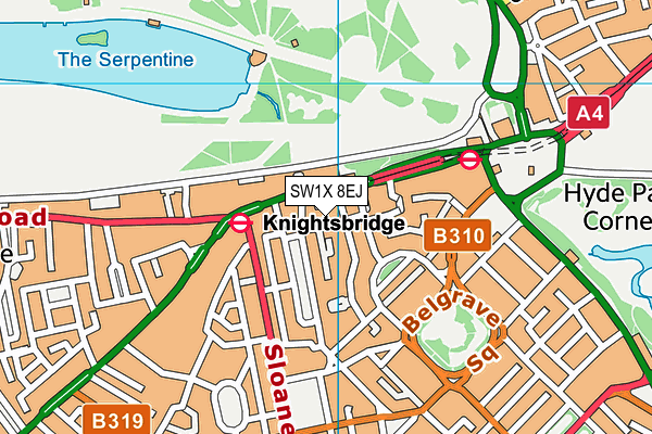 SW1X 8EJ map - OS VectorMap District (Ordnance Survey) SW1X 8EJ map - OS VectorMap District (Ordnance Survey)