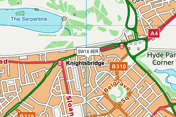 SW1X 8ER map - OS VectorMap District (Ordnance Survey) SW1X 8ER map - OS VectorMap District (Ordnance Survey)