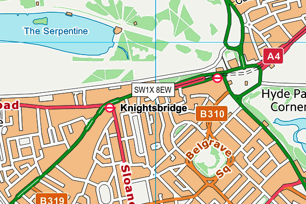 SW1X 8EW map - OS VectorMap District (Ordnance Survey)