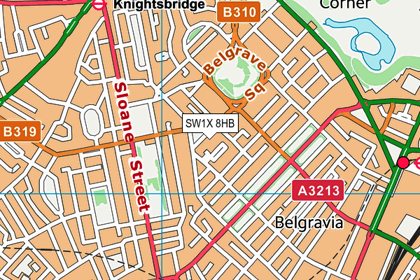 SW1X 8HB map - OS VectorMap District (Ordnance Survey) SW1X 8HB map - OS VectorMap District (Ordnance Survey)