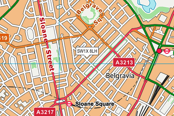 SW1X 8LH map - OS VectorMap District (Ordnance Survey) SW1X 8LH map - OS VectorMap District (Ordnance Survey)