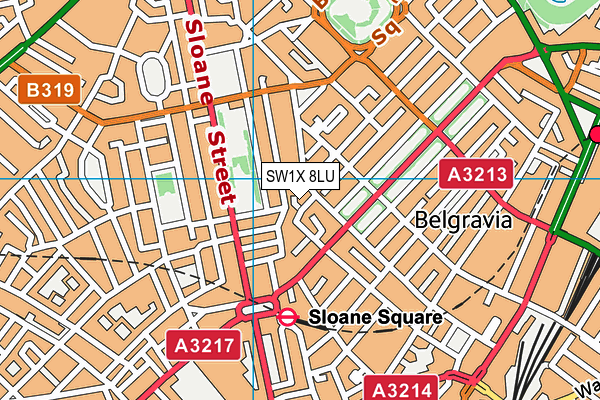SW1X 8LU map - OS VectorMap District (Ordnance Survey) SW1X 8LU map - OS VectorMap District (Ordnance Survey)