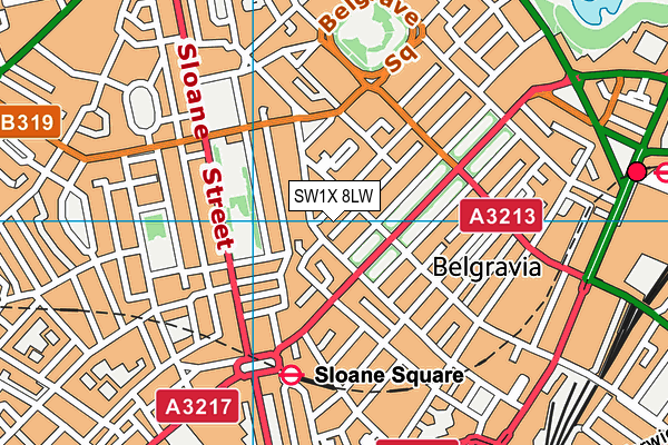 SW1X 8LW map - OS VectorMap District (Ordnance Survey) SW1X 8LW map - OS VectorMap District (Ordnance Survey)