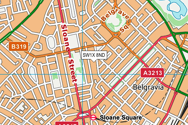 SW1X 8ND map - OS VectorMap District (Ordnance Survey) SW1X 8ND map - OS VectorMap District (Ordnance Survey)