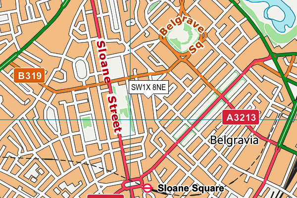 SW1X 8NE map - OS VectorMap District (Ordnance Survey) SW1X 8NE map - OS VectorMap District (Ordnance Survey)