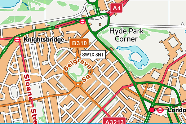 SW1X 8NT map - OS VectorMap District (Ordnance Survey) SW1X 8NT map - OS VectorMap District (Ordnance Survey)