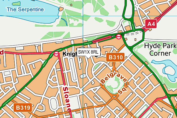 SW1X 8RL map - OS VectorMap District (Ordnance Survey) SW1X 8RL map - OS VectorMap District (Ordnance Survey)