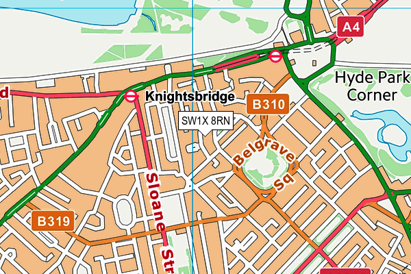 SW1X 8RN map - OS VectorMap District (Ordnance Survey) SW1X 8RN map - OS VectorMap District (Ordnance Survey)