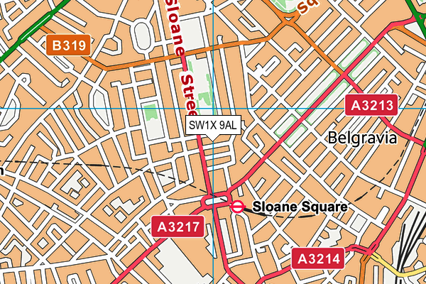 SW1X 9AL map - OS VectorMap District (Ordnance Survey) SW1X 9AL map - OS VectorMap District (Ordnance Survey)