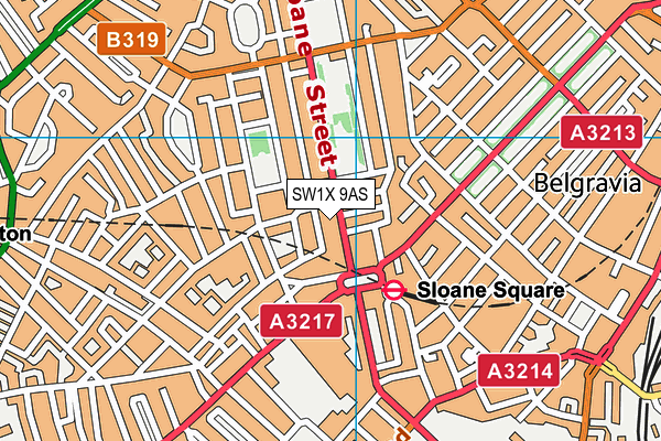 SW1X 9AS map - OS VectorMap District (Ordnance Survey) SW1X 9AS map - OS VectorMap District (Ordnance Survey)