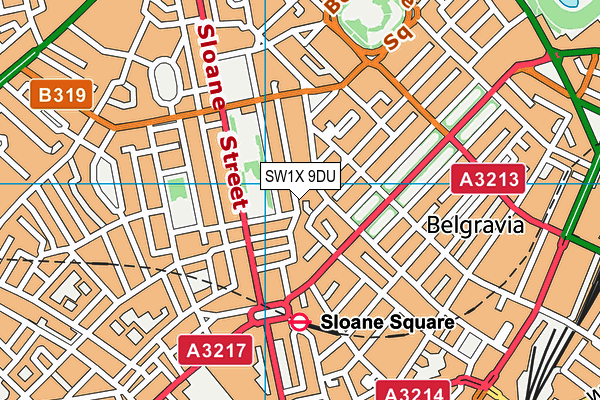 SW1X 9DU map - OS VectorMap District (Ordnance Survey) SW1X 9DU map - OS VectorMap District (Ordnance Survey)