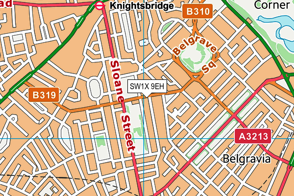 SW1X 9EH map - OS VectorMap District (Ordnance Survey) SW1X 9EH map - OS VectorMap District (Ordnance Survey)