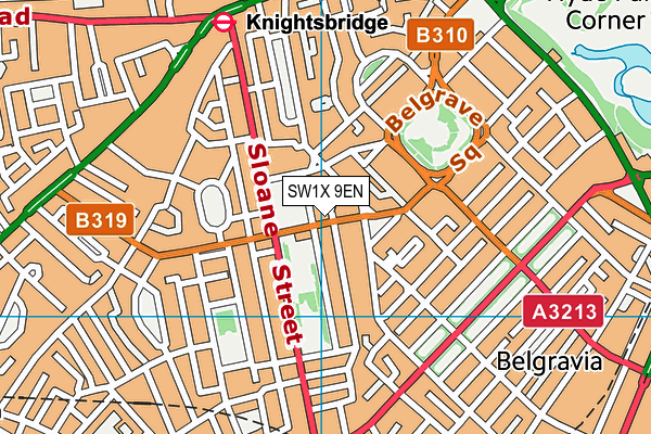 SW1X 9EN map - OS VectorMap District (Ordnance Survey) SW1X 9EN map - OS VectorMap District (Ordnance Survey)