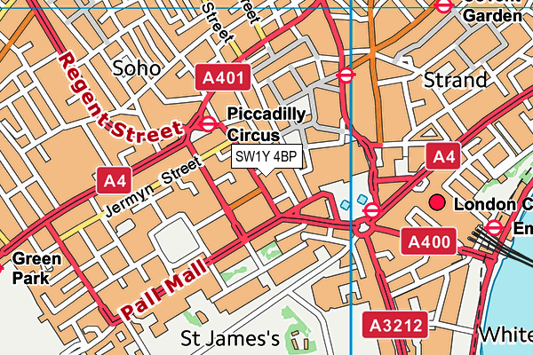 SW1Y 4BP map - OS VectorMap District (Ordnance Survey)